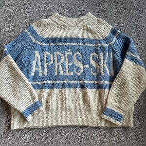 Après-Ski Blue and Cream Men's Sweater